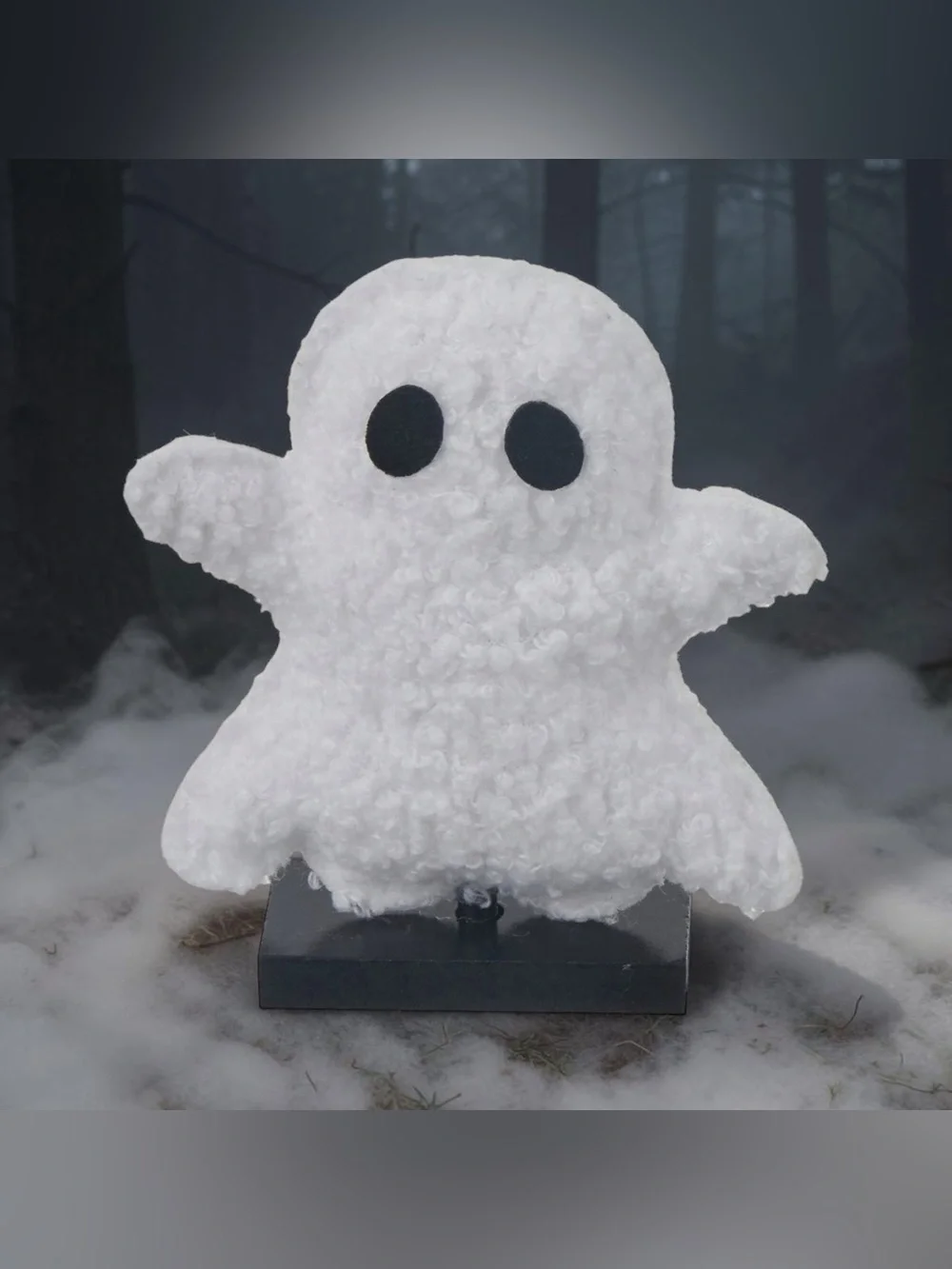 👻 Halloween Ghost Shaped Plush Icon Tabletop Decor Fluffy White Cute Spooky